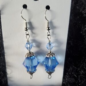 Elegant Blue Crystal Drop Earrings